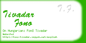 tivadar fono business card